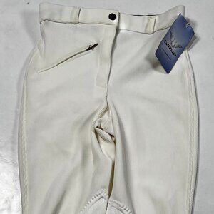 Tuff Rider Ribb Knee Patch‎ Riding Equestrian Breeches Womens 24 White New Pants